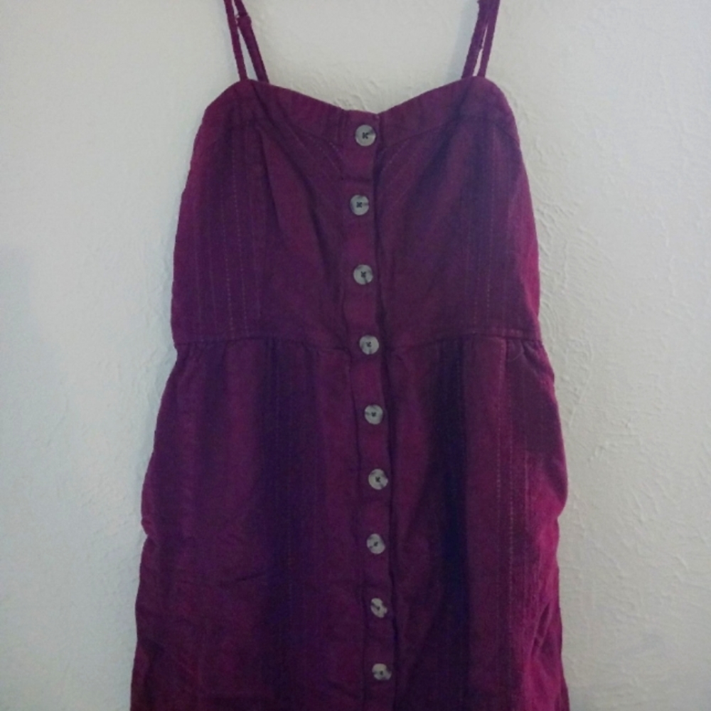 Burgundy Knee-length Dress - M